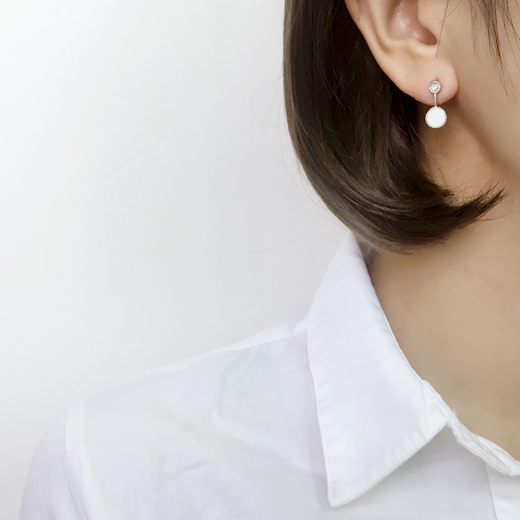 Unique Cubic Earrings Mini Earrings Titanium Antiq