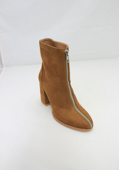 Elite Line Zipper Point Ankle Boots Suede Angle Fa