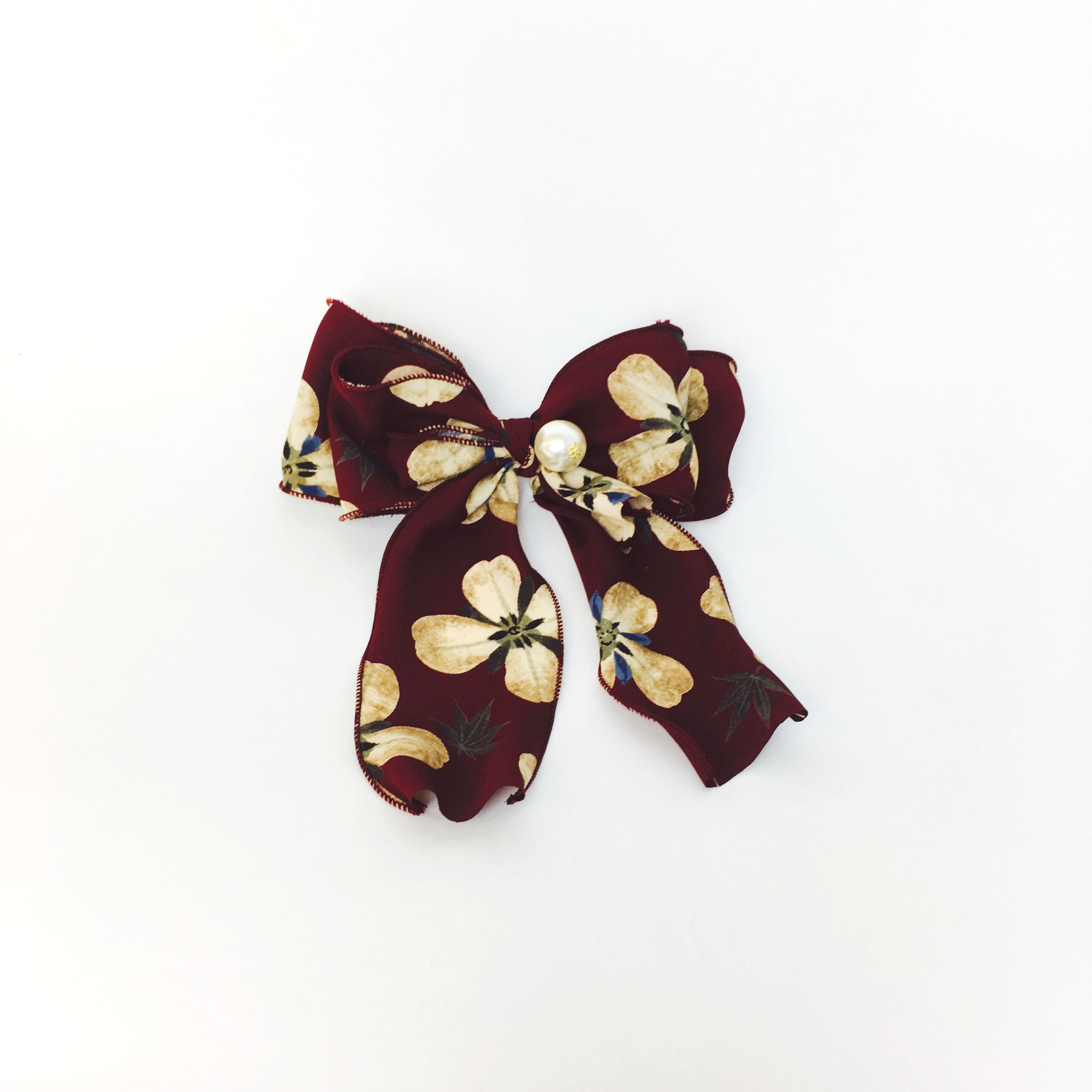 NEW HAIR CLIP HOOP Vintage Pearl Royal Ribbon Hair