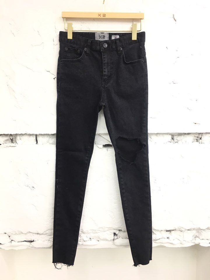 Korea Jeans Pants Square Black Skinny Jean Distroi
