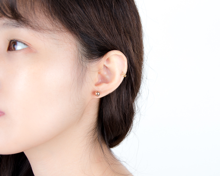 Simple earrings 14K per day 14K 14K daily 14K gold