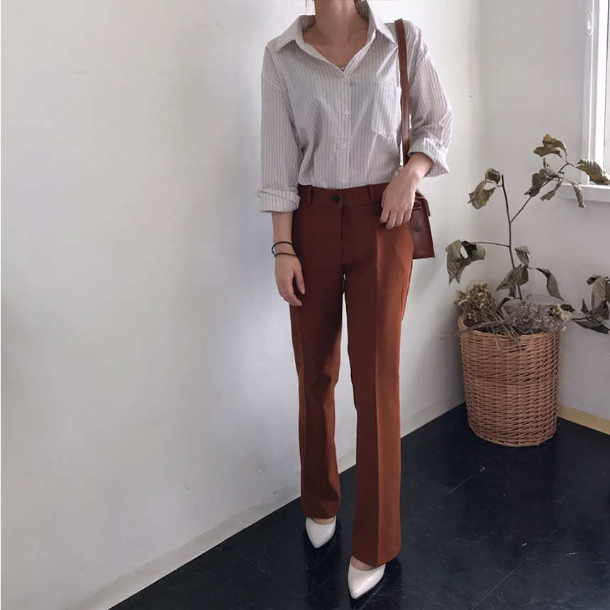 Autumn loose-fitting striped shirt Women Women Cod