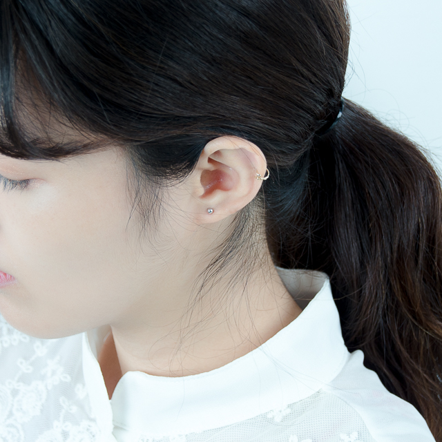 Simple earrings 14K per day 14K 14K daily 14K gold