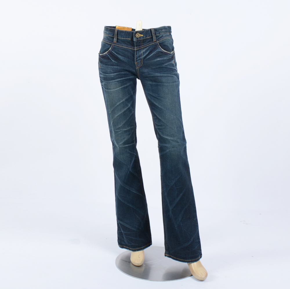 Women Jeans Pants Tweed Embroidery Wash Boots Cut,