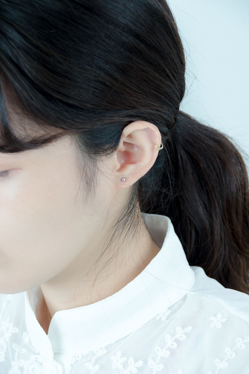 Simple earrings 14K per day 14K 14K daily 14K gold