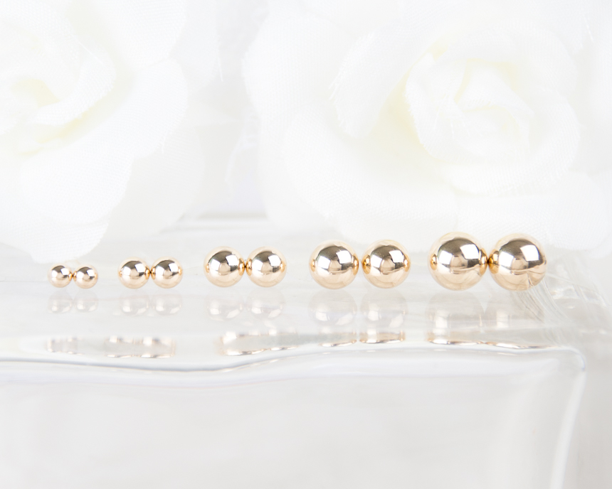 Simple earrings 14K per day 14K 14K daily 14K gold