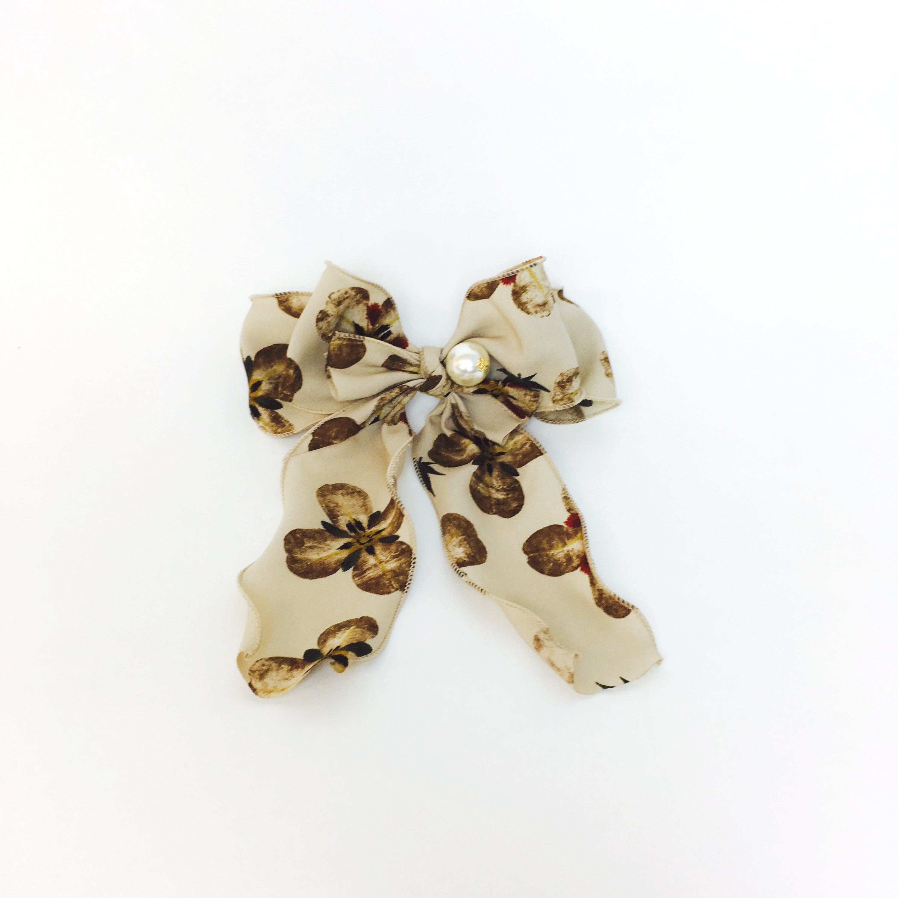 NEW HAIR CLIP HOOP Vintage Pearl Royal Ribbon Hair