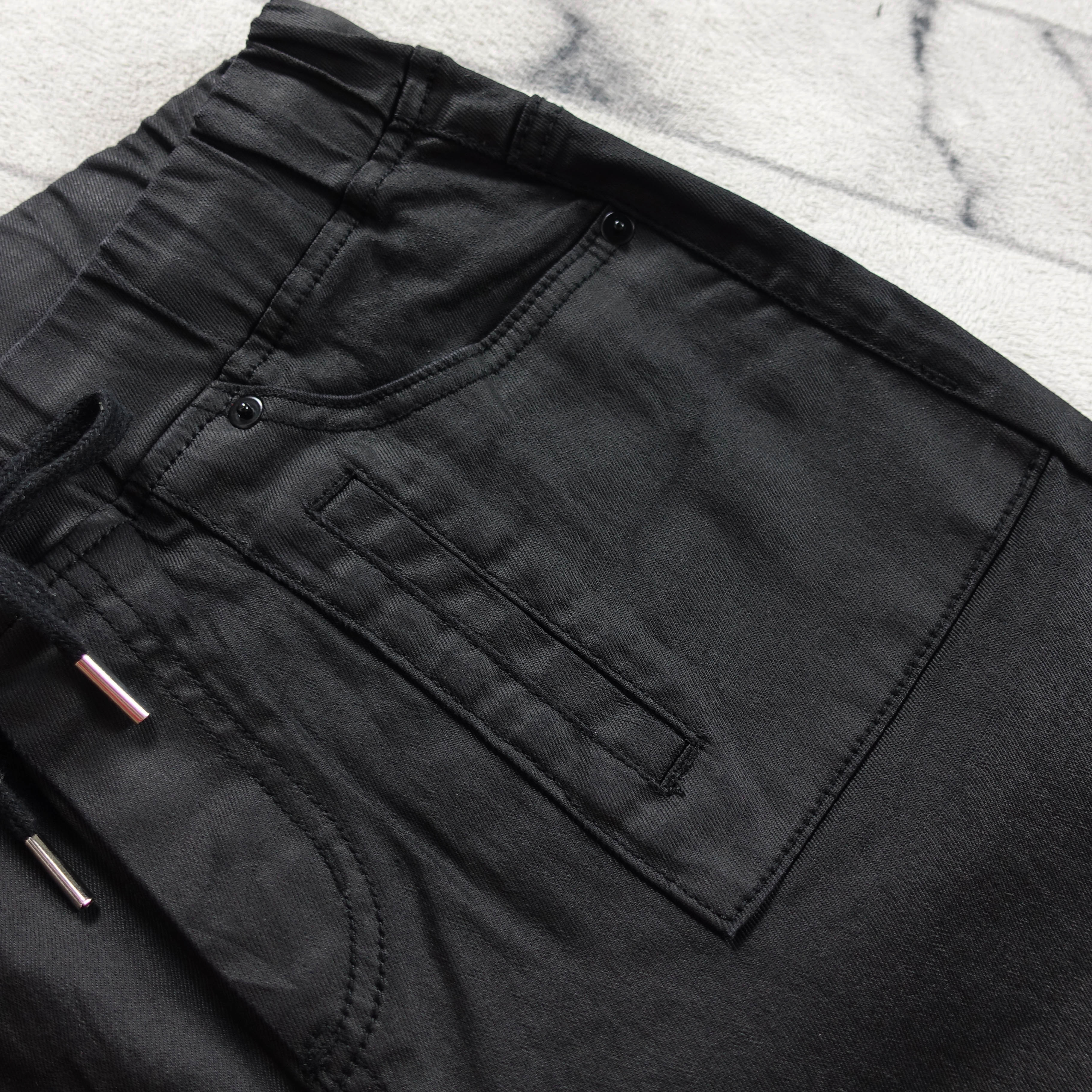 Korea Jeans Pants Banding Coated Jogger Pants Big 