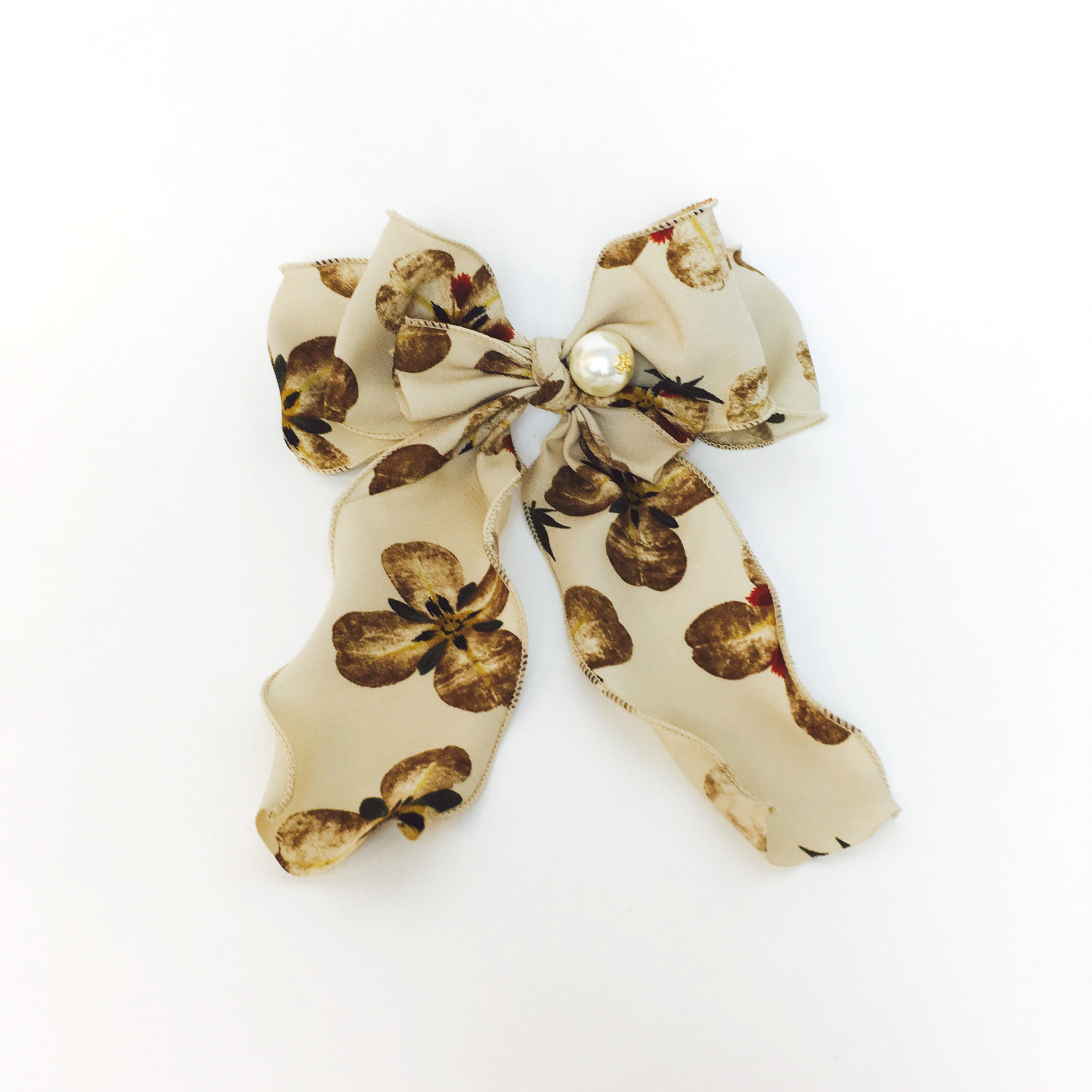 NEW HAIR CLIP HOOP Vintage Pearl Royal Ribbon Hair