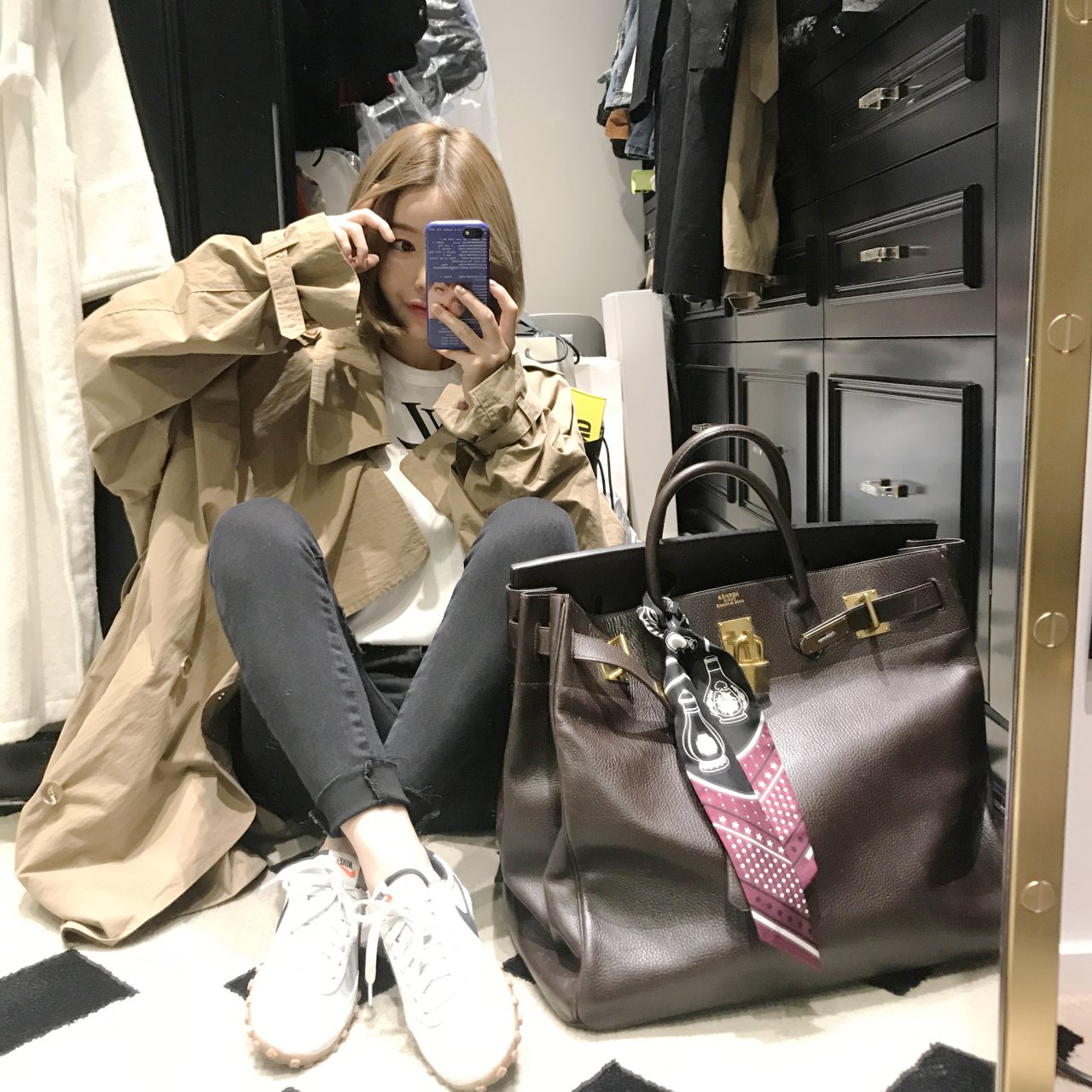 Korea Jeans Pants Square Black Skinny Jean Distroi