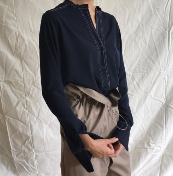 Stitch Sleeve Tops Sandro Blouse 2color Fall Women