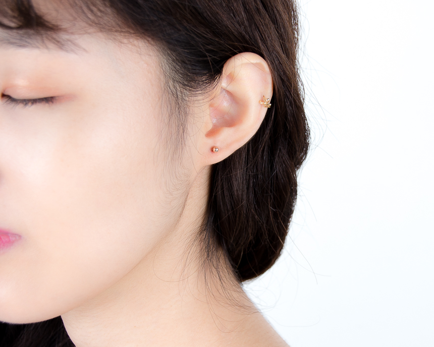 Simple earrings 14K per day 14K 14K daily 14K gold