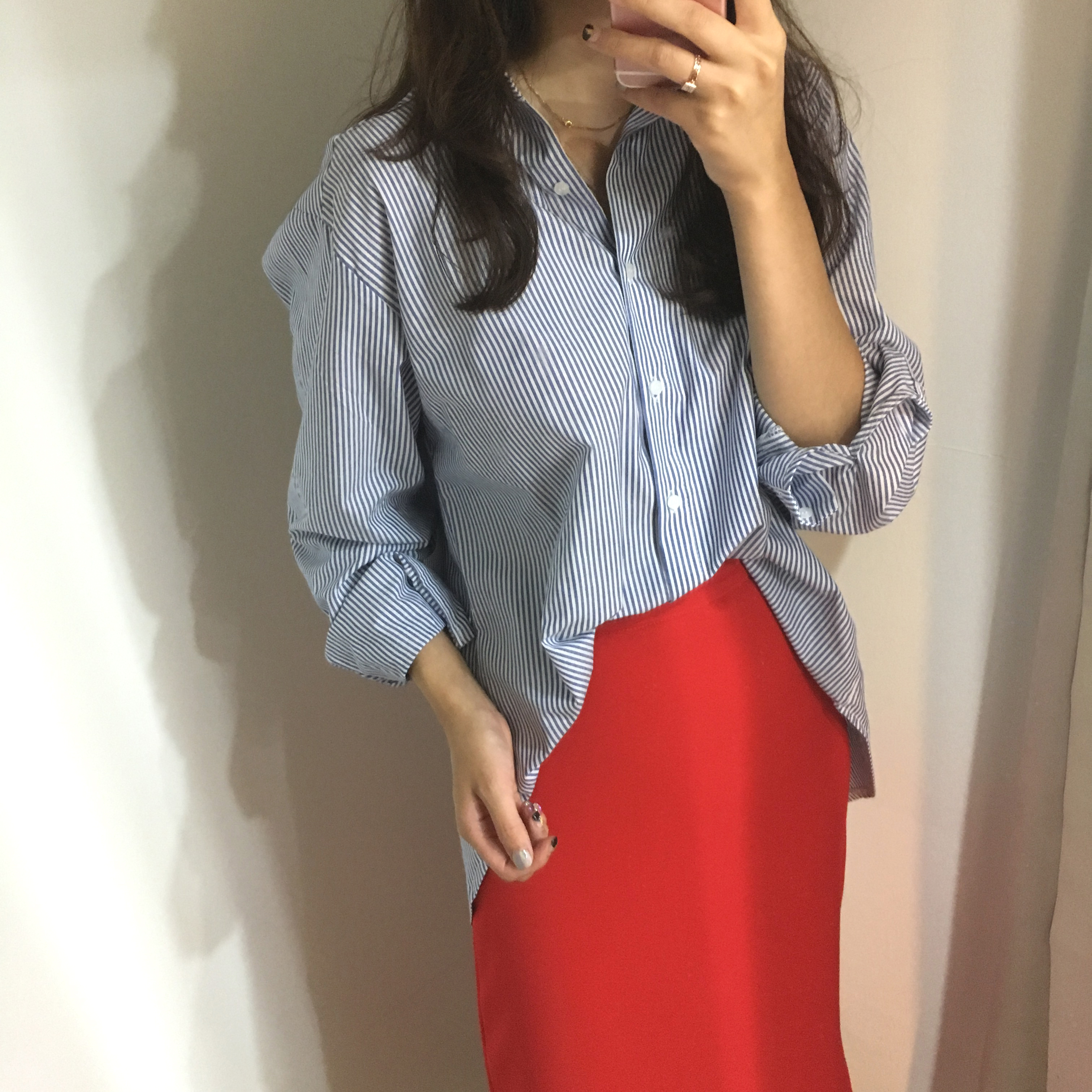 Tailored shirt 2col southern point stripe woman la