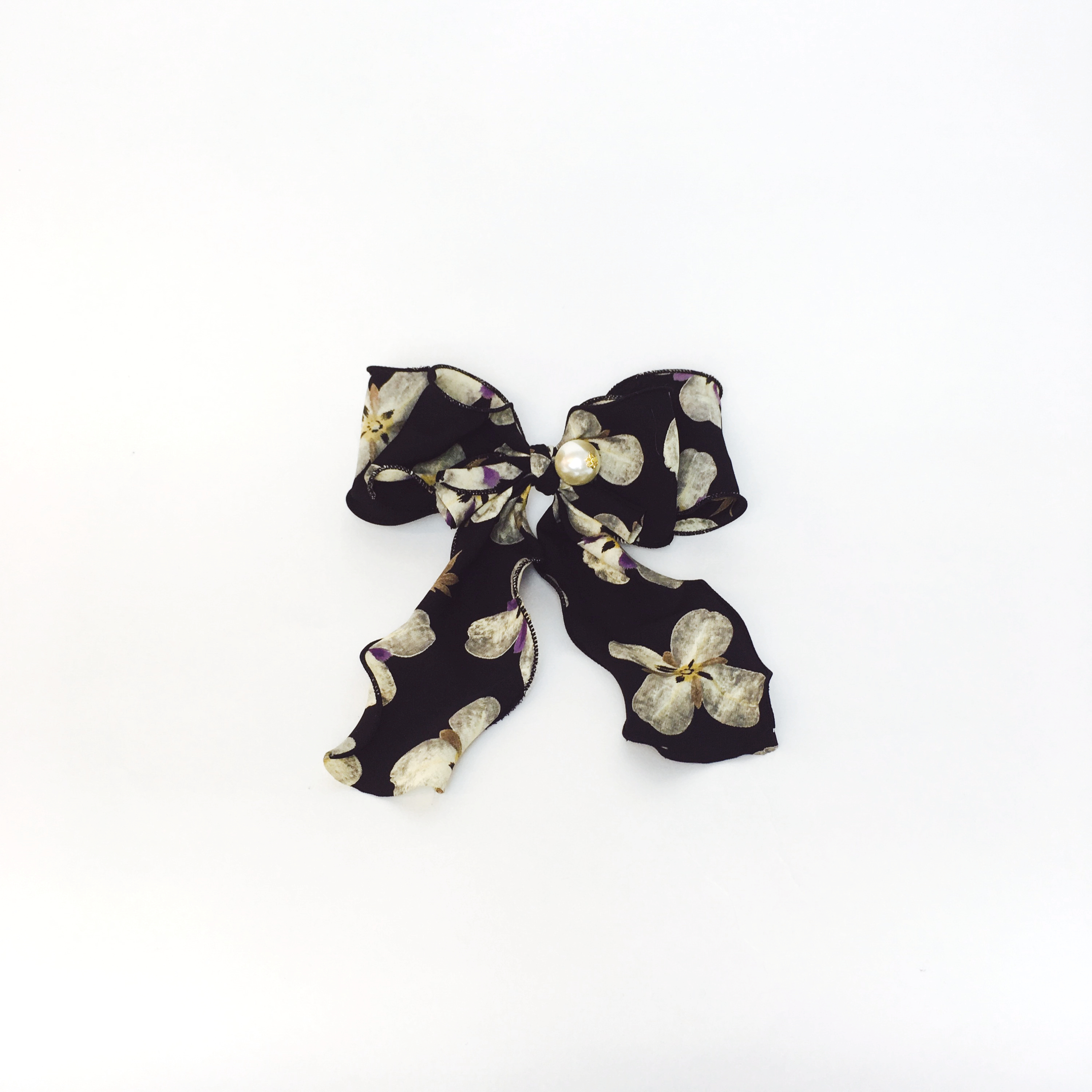 NEW HAIR CLIP HOOP Vintage Pearl Royal Ribbon Hair