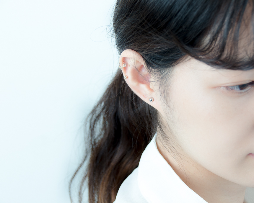 Simple earrings 14K per day 14K 14K daily 14K gold