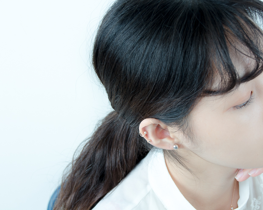 Simple earrings 14K per day 14K 14K daily 14K gold