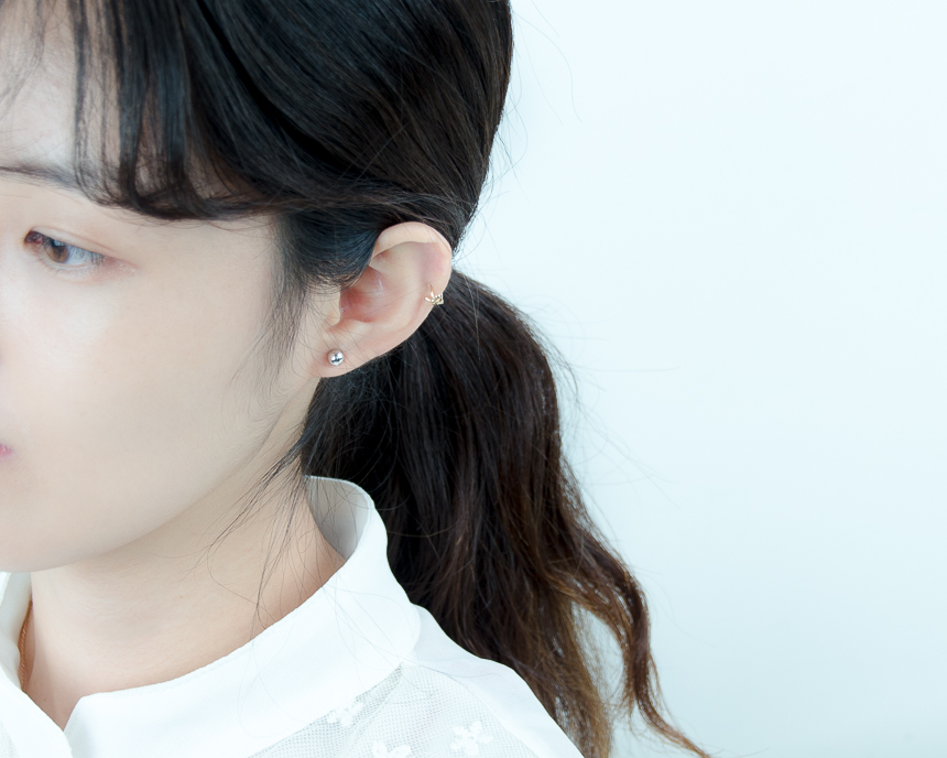 Simple earrings 14K per day 14K 14K daily 14K gold