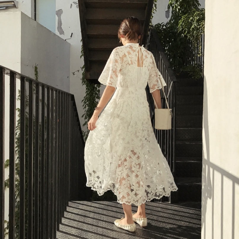 New Women Dress El Banco Rear point large flower l