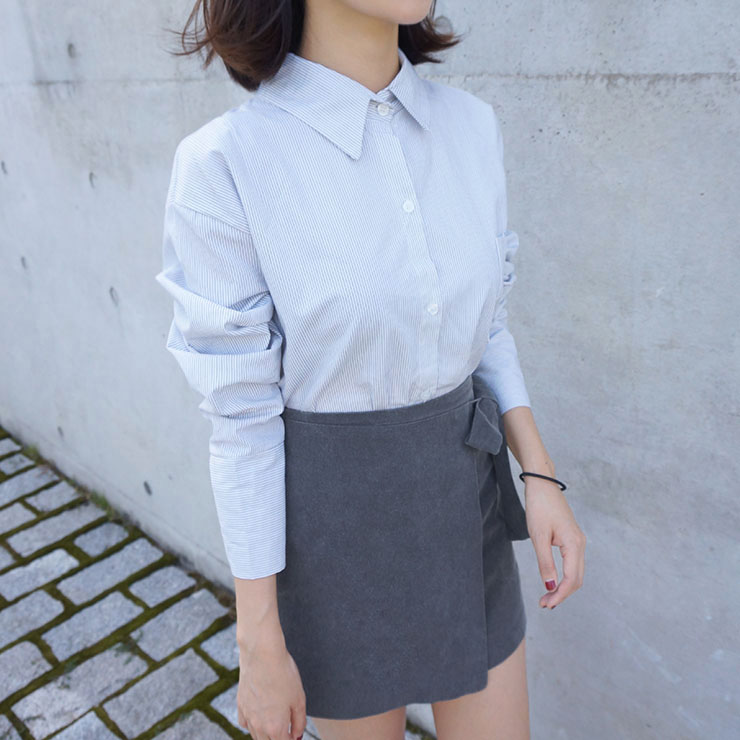 Loose-fitting striped shirt Southern Fall 3color F