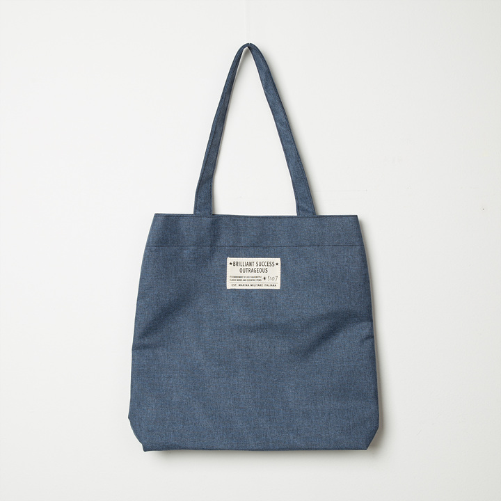 Beige zipper shoulder Eco Bag Gray Daily Gray Line