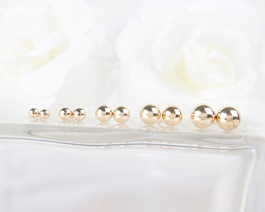 Simple earrings 14K per day 14K 14K daily 14K gold