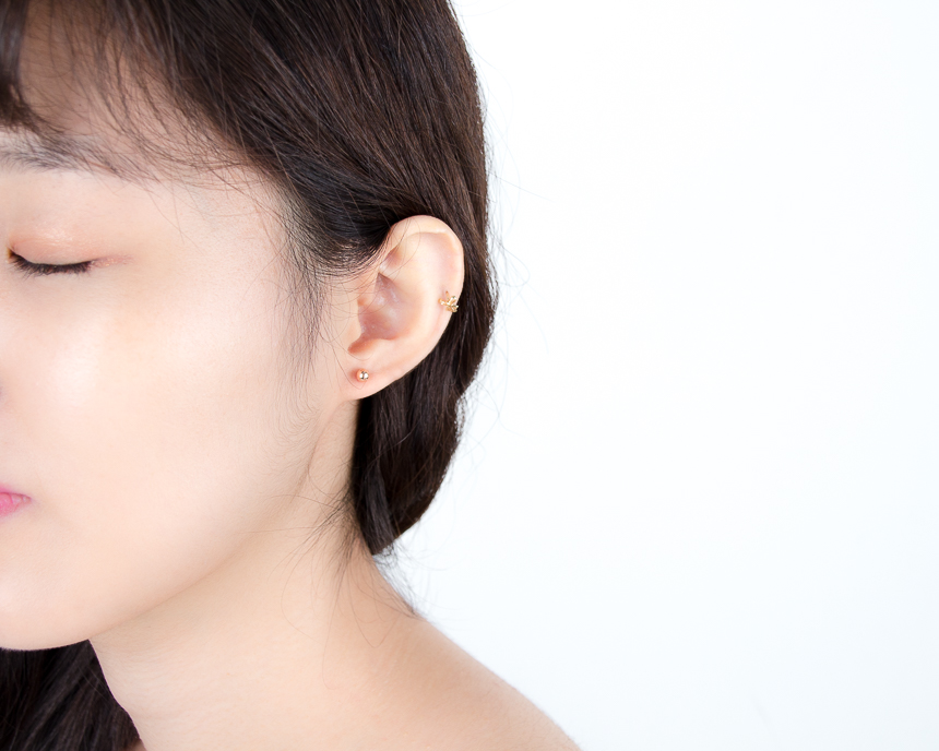 Simple earrings 14K per day 14K 14K daily 14K gold