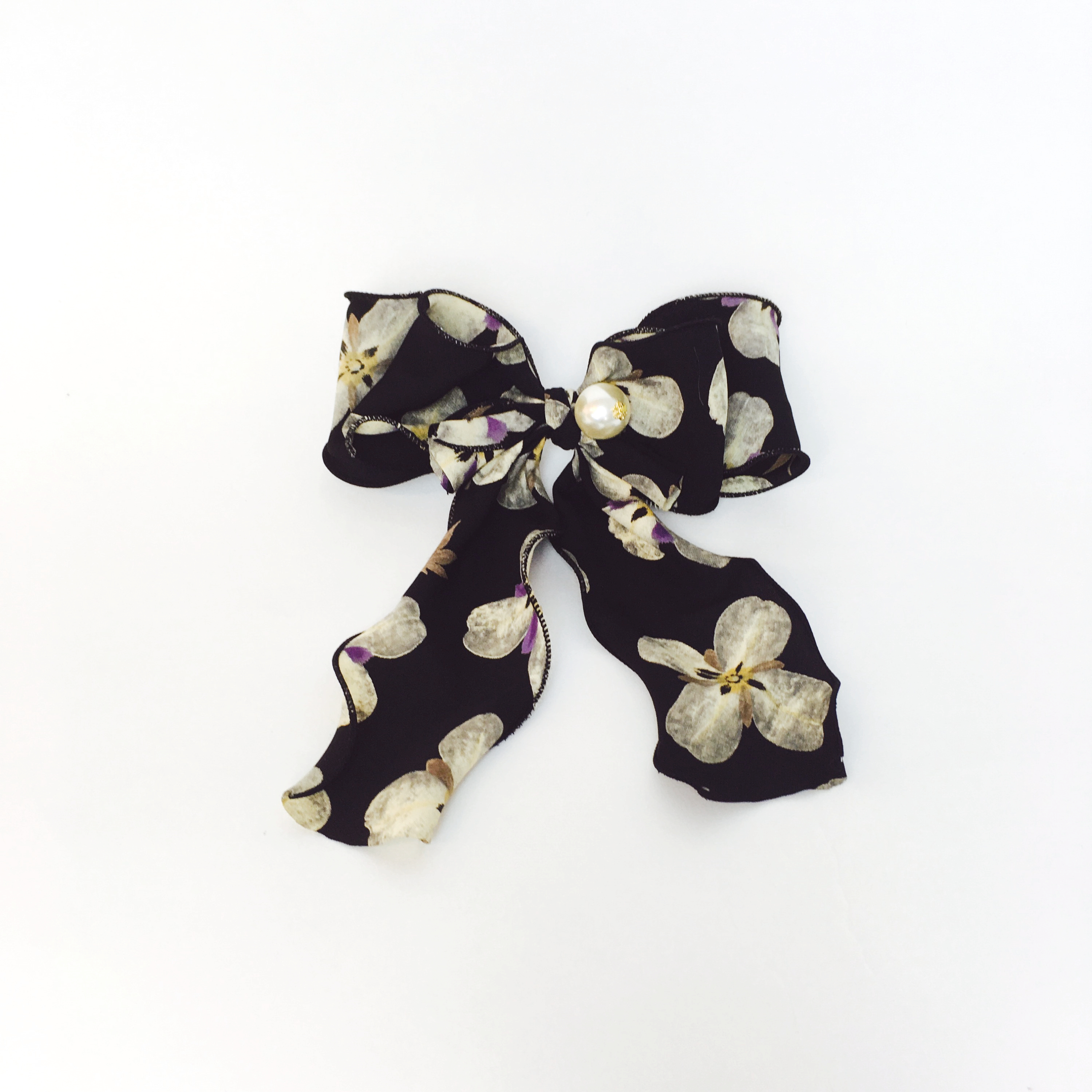 NEW HAIR CLIP HOOP Vintage Pearl Royal Ribbon Hair