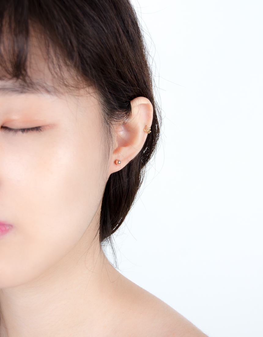 Simple earrings 14K per day 14K 14K daily 14K gold