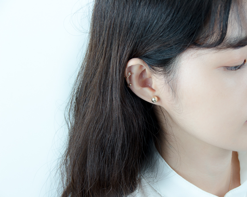 Simple earrings 14K per day 14K 14K daily 14K gold