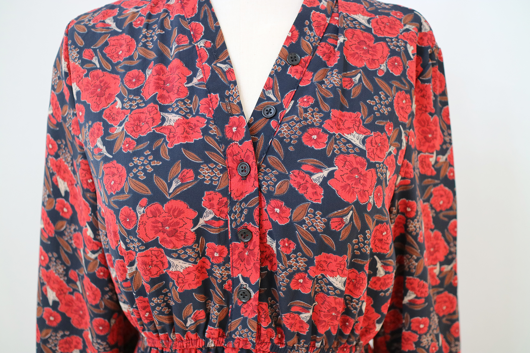 New Women Dress Red Flower Rose Long Dress One Pie