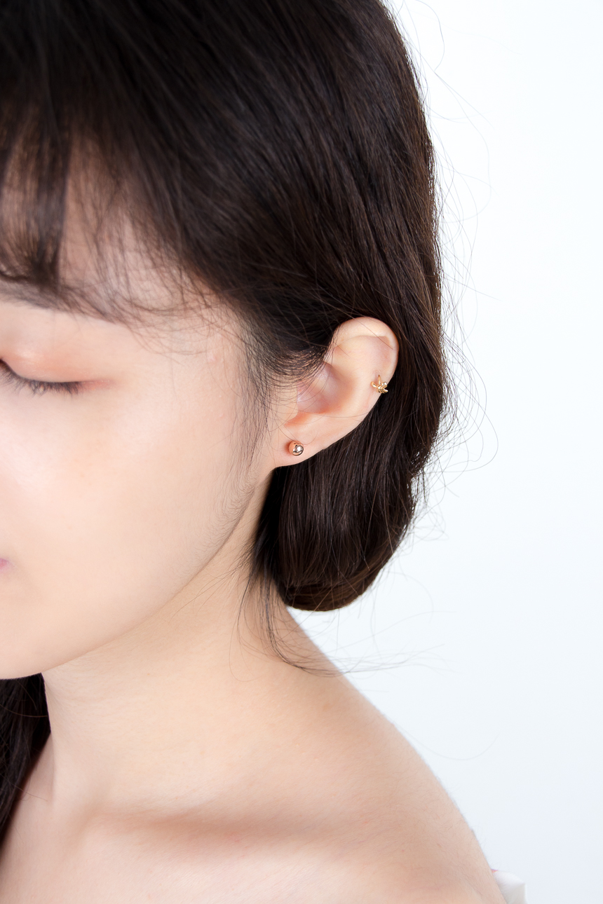 Simple earrings 14K per day 14K 14K daily 14K gold