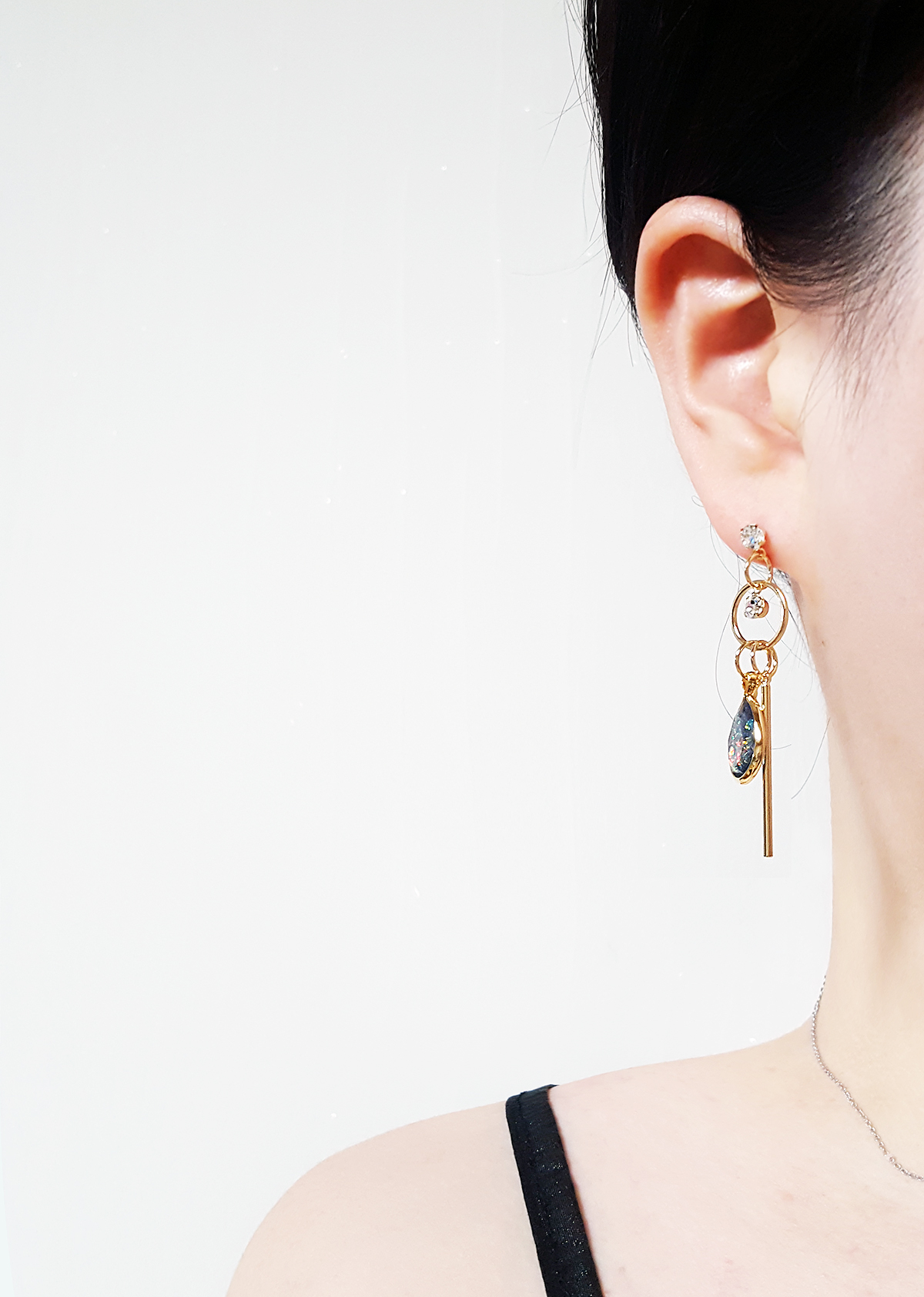 Blue Key &amp White Key Earring 2color Aurora Huro