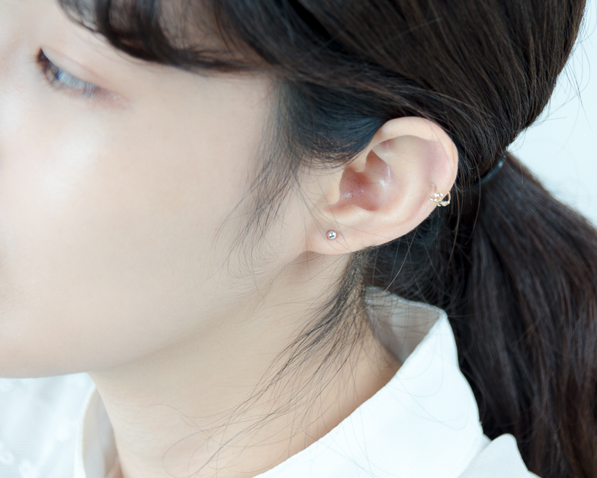 Simple earrings 14K per day 14K 14K daily 14K gold