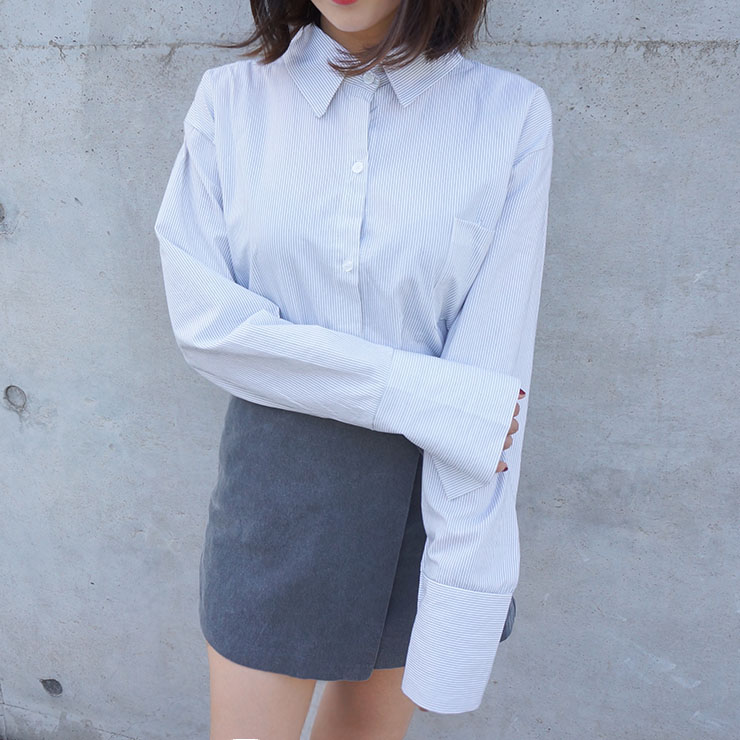 Loose-fitting striped shirt Southern Fall 3color F