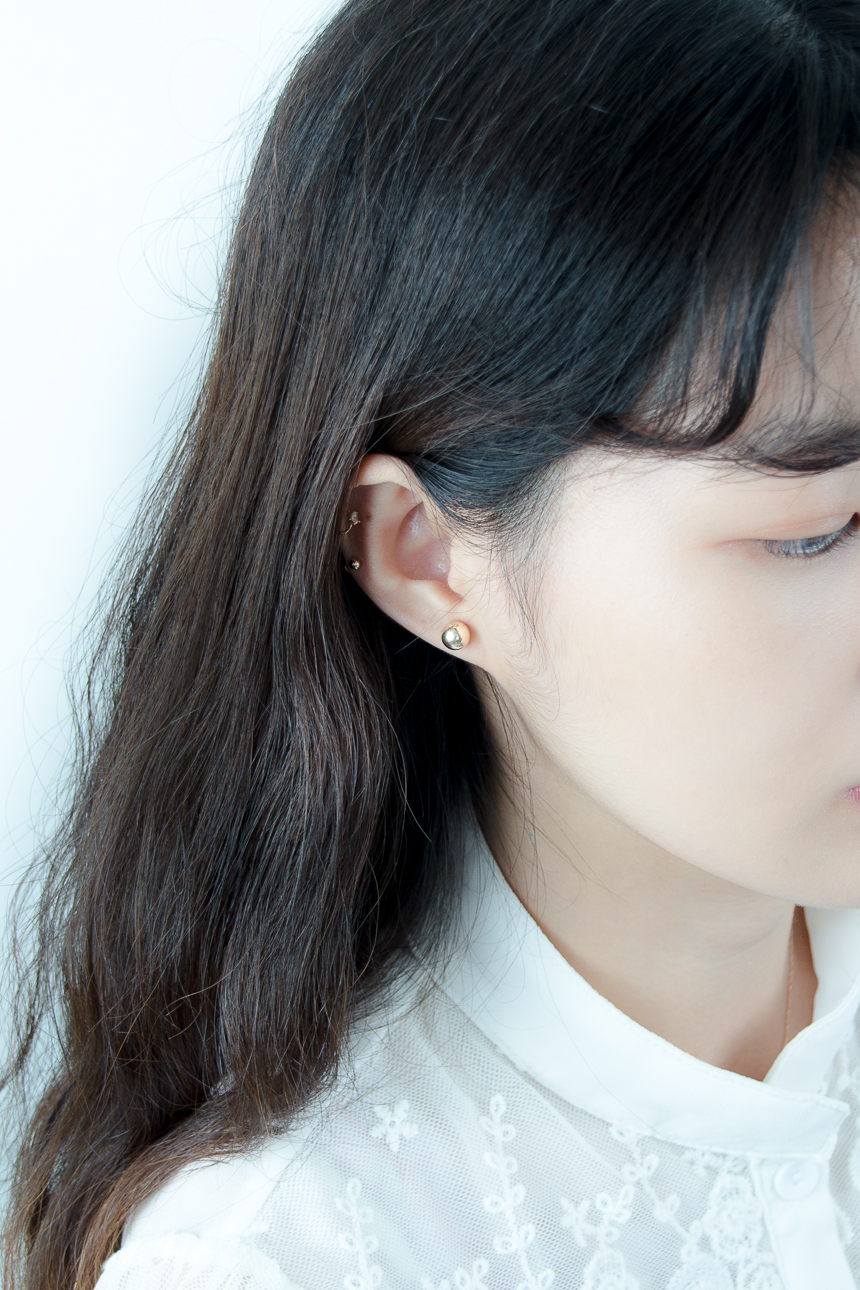 Simple earrings 14K per day 14K 14K daily 14K gold