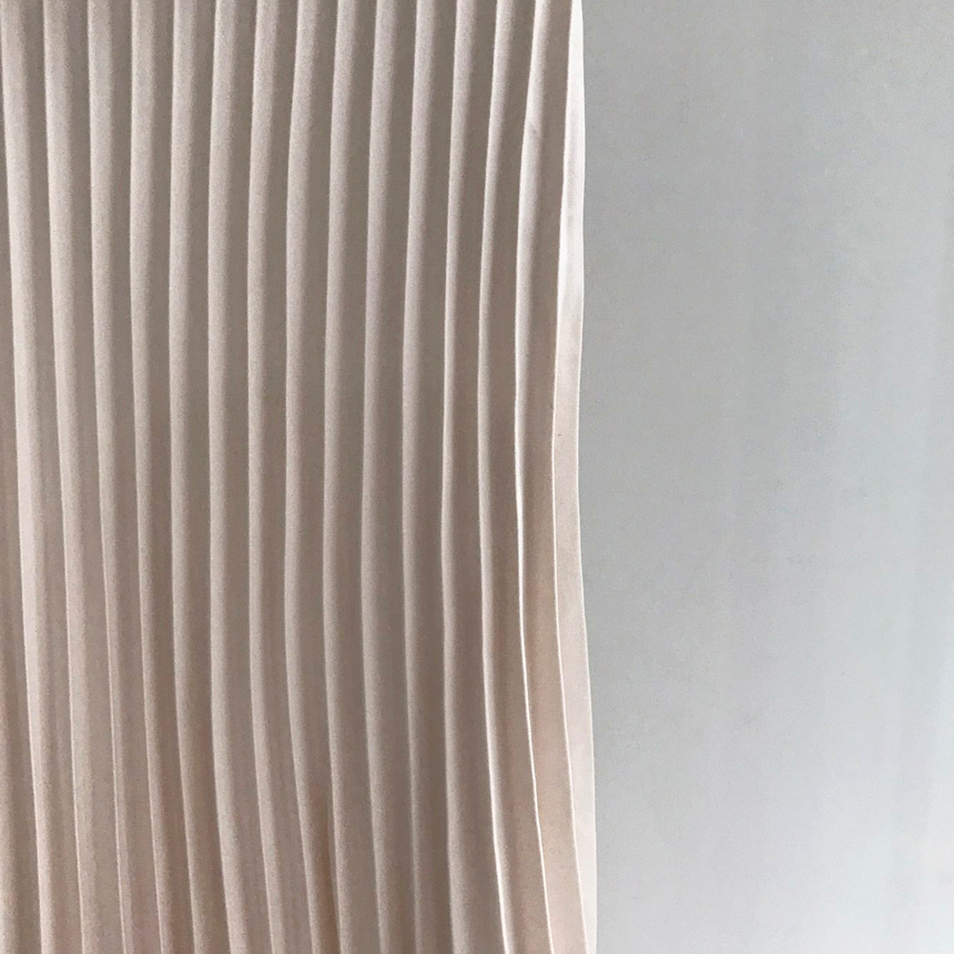 Banded Metal Pleated Long Skirt 4color Pleated Ski