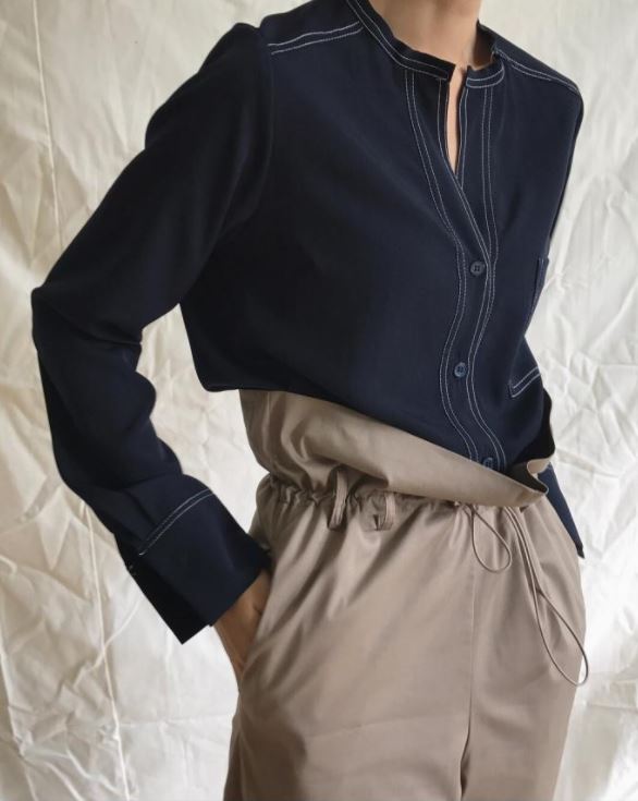 Stitch Sleeve Tops Sandro Blouse 2color Fall Women