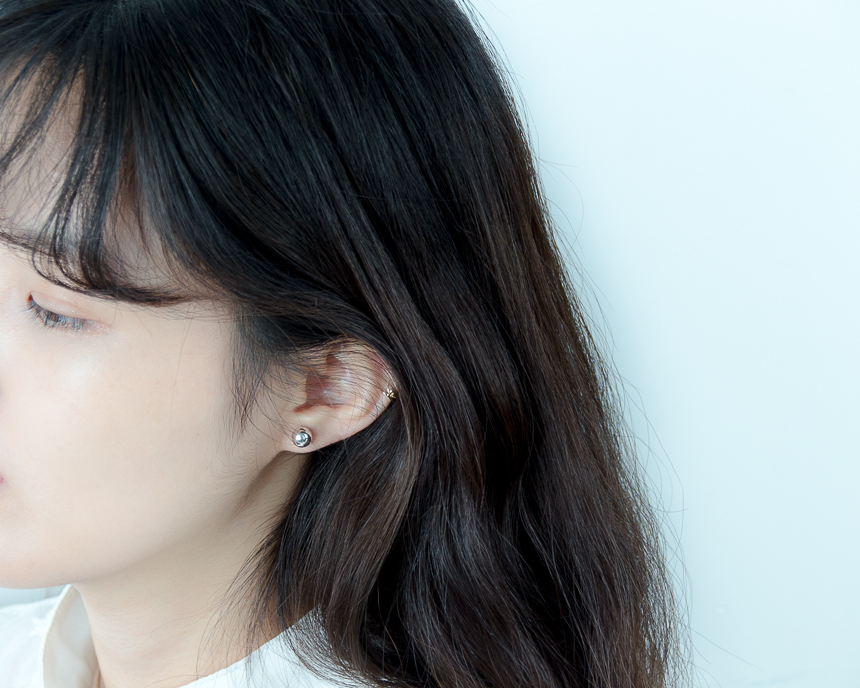 Simple earrings 14K per day 14K 14K daily 14K gold