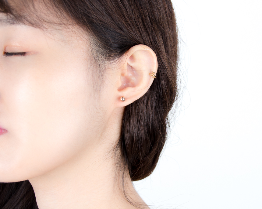 Simple earrings 14K per day 14K 14K daily 14K gold