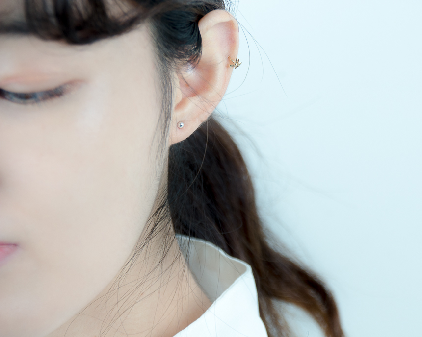 Simple earrings 14K per day 14K 14K daily 14K gold