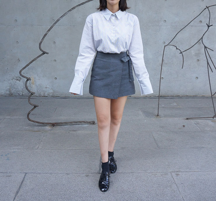 Loose-fitting striped shirt Southern Fall 3color F