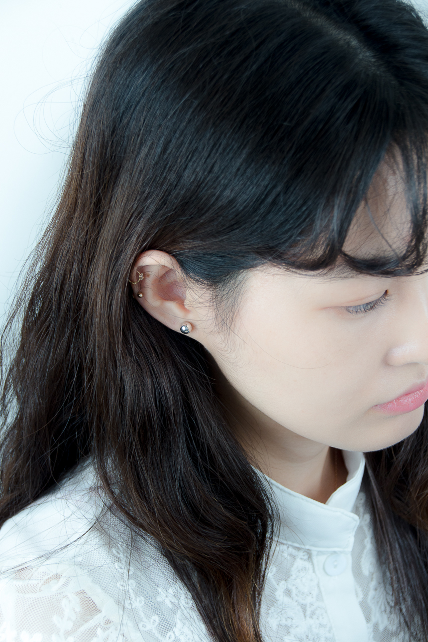 Simple earrings 14K per day 14K 14K daily 14K gold