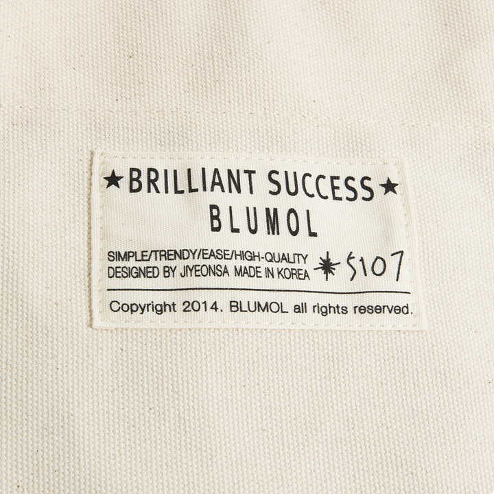 Beige zipper shoulder Eco Bag Gray Daily Gray Line