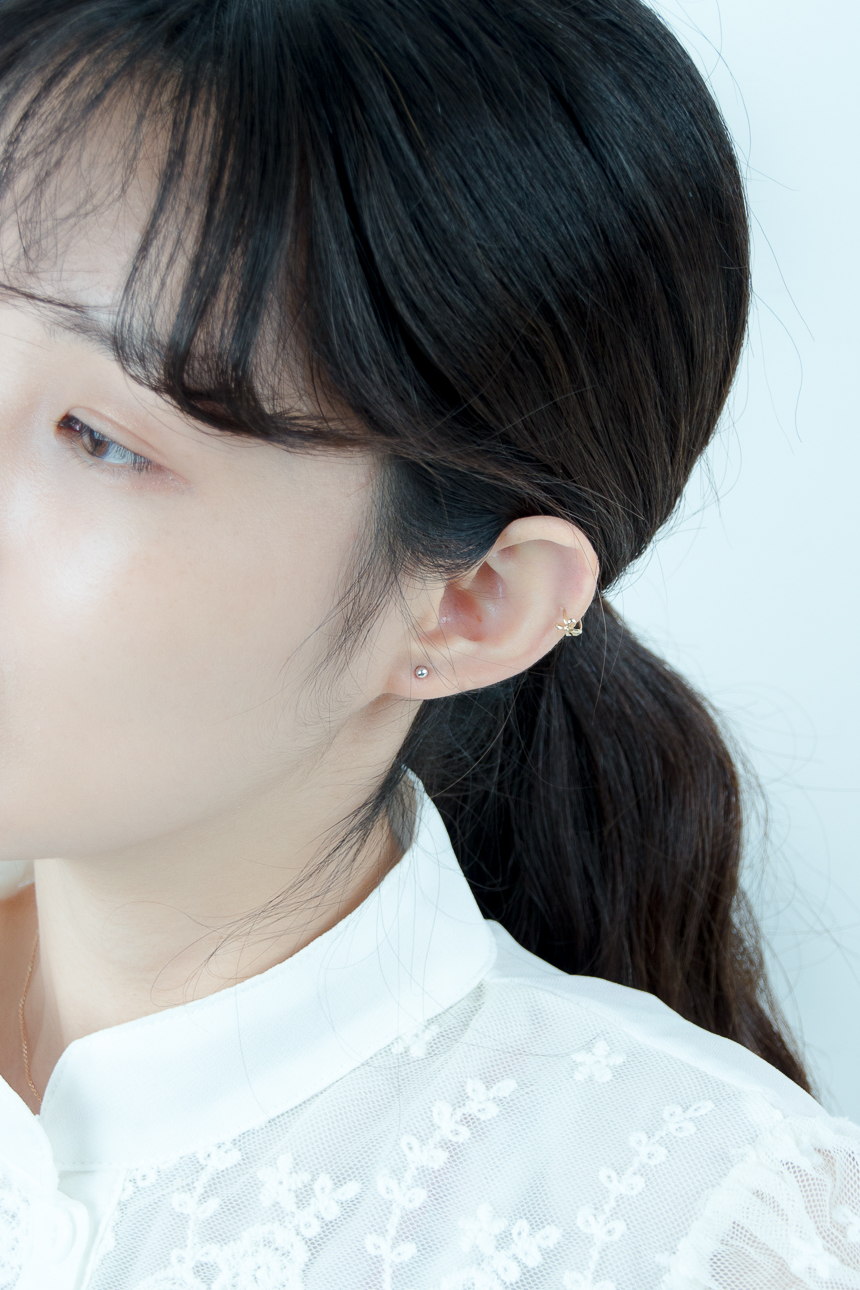 Simple earrings 14K per day 14K 14K daily 14K gold