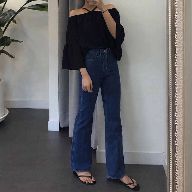 Women Jeans Pants Wide Pants High Waist Boots Cut 