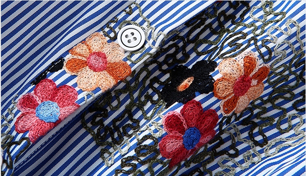 New Women Dress Flower Embroidery Fall Dress