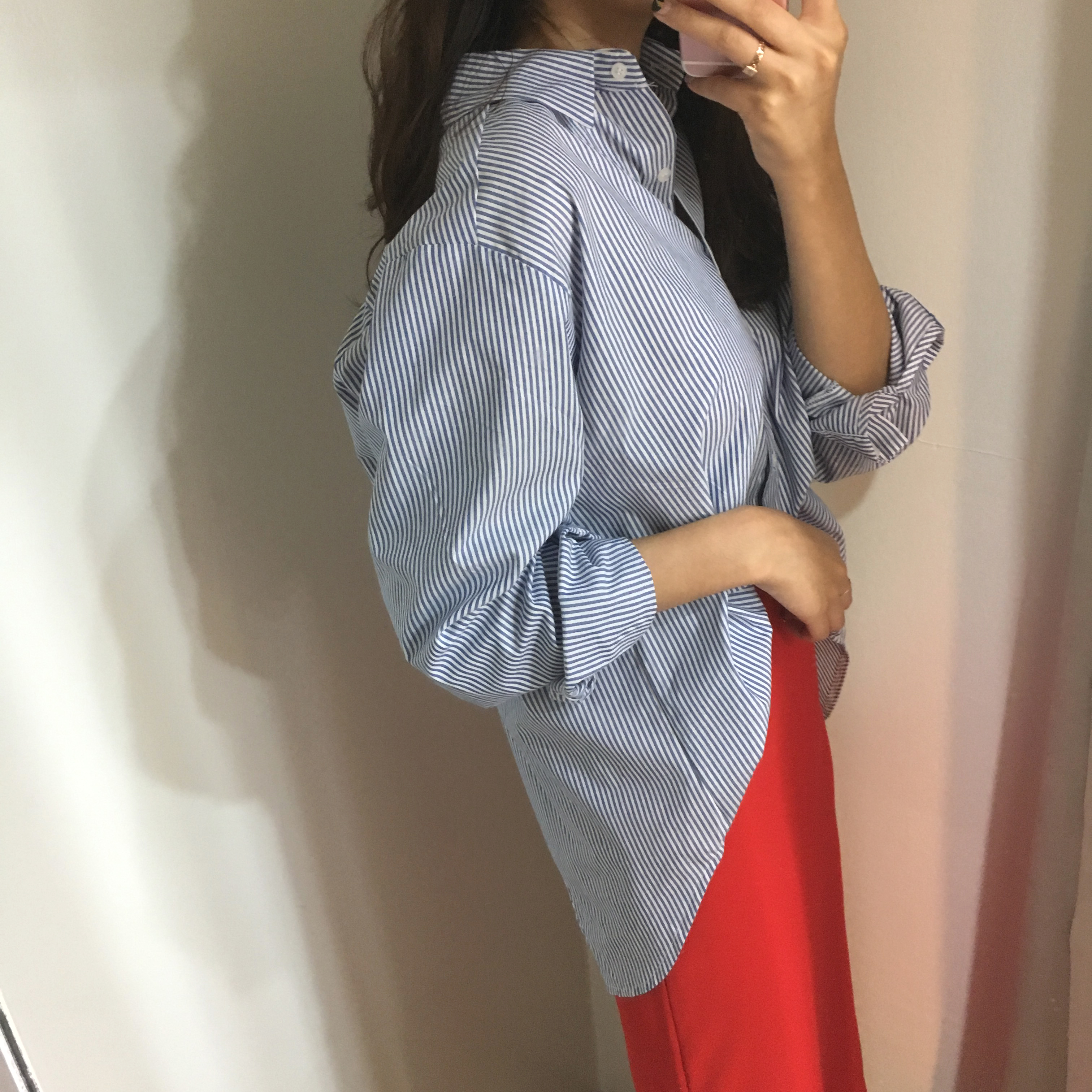 Tailored shirt 2col southern point stripe woman la