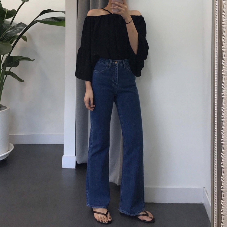 Women Jeans Pants Wide Pants High Waist Boots Cut 