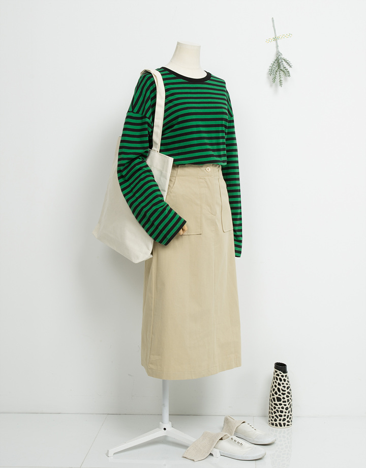 Beige zipper shoulder Eco Bag Gray Daily Gray Line