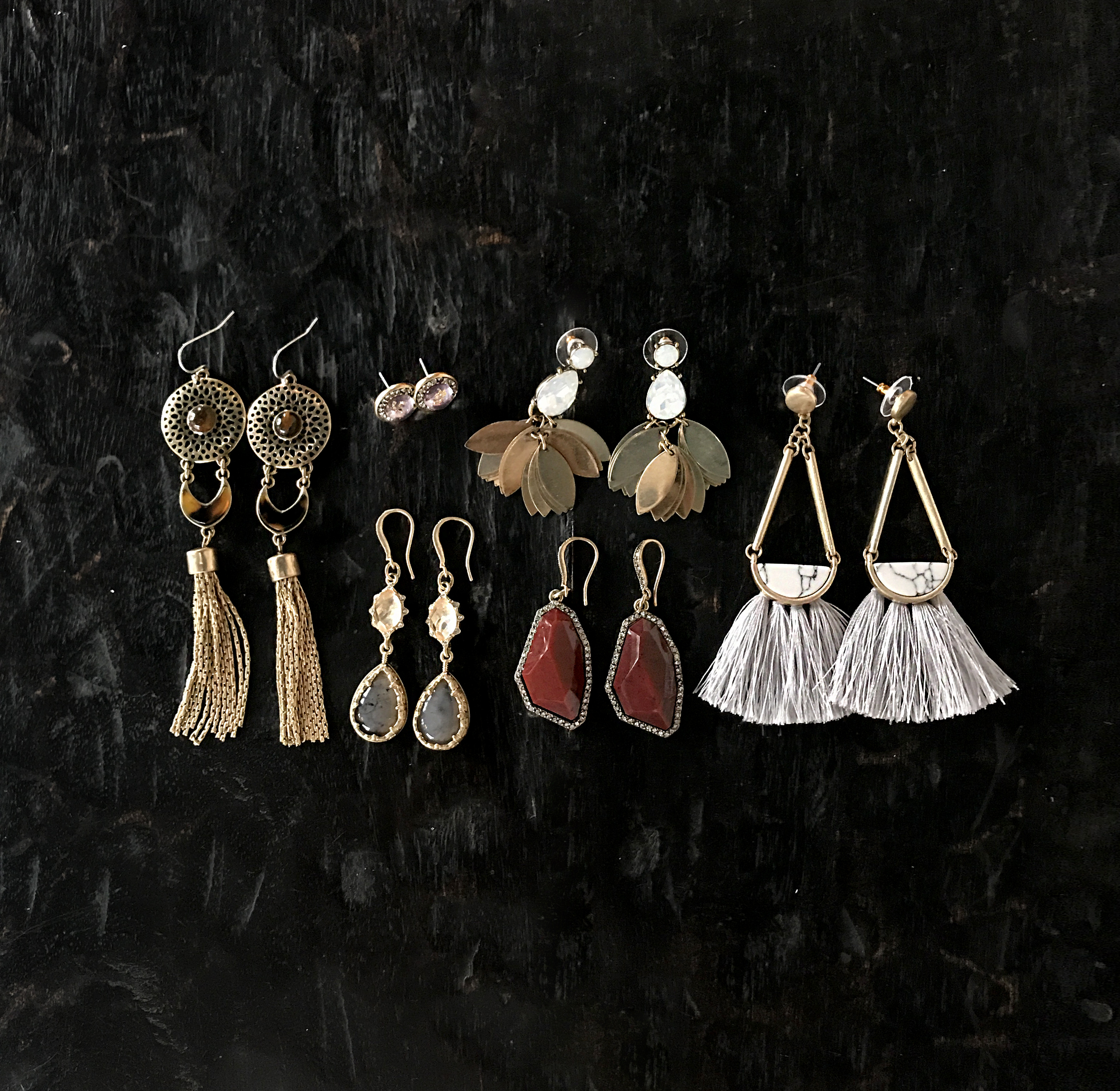 Deep Burgundy Stone Earrings First Wardrobe Drop A